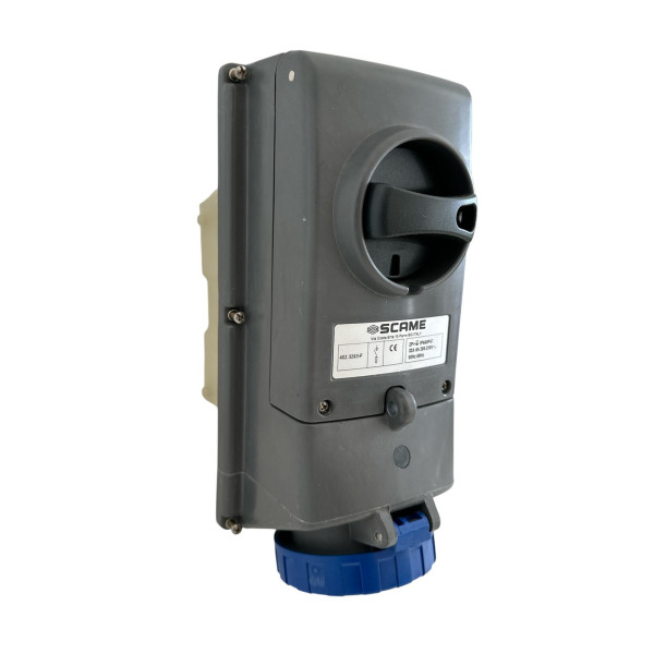 Scame 402 3283-f interlocked socket 2p t ip66//ip67 32a 6h